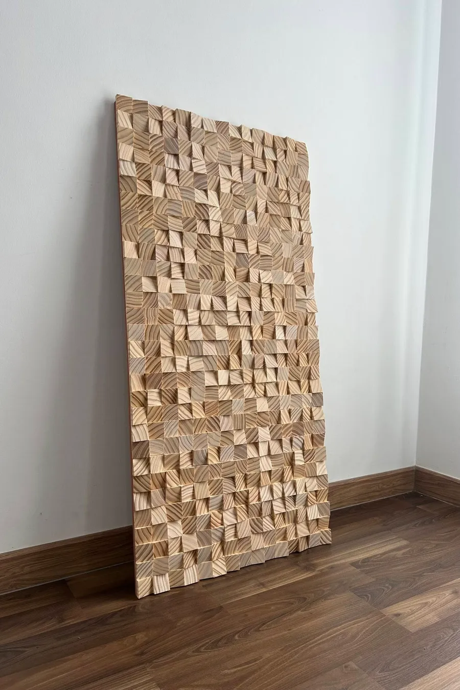 Raw Wood, natural untinted wood mosaic panel